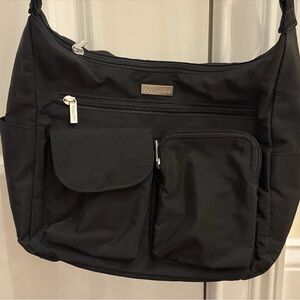 Baggallini Black Shoulder Crossbody with Front Pockets